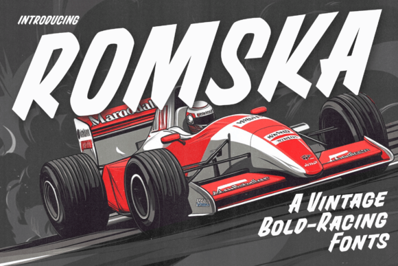 Romska: A Bold Vintage Display Font That Revs Up Brand Identity