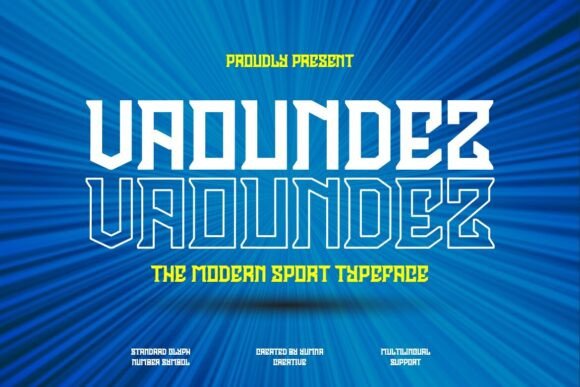 Vaoundez Display Font: Bold Typeface for Athletic Branding